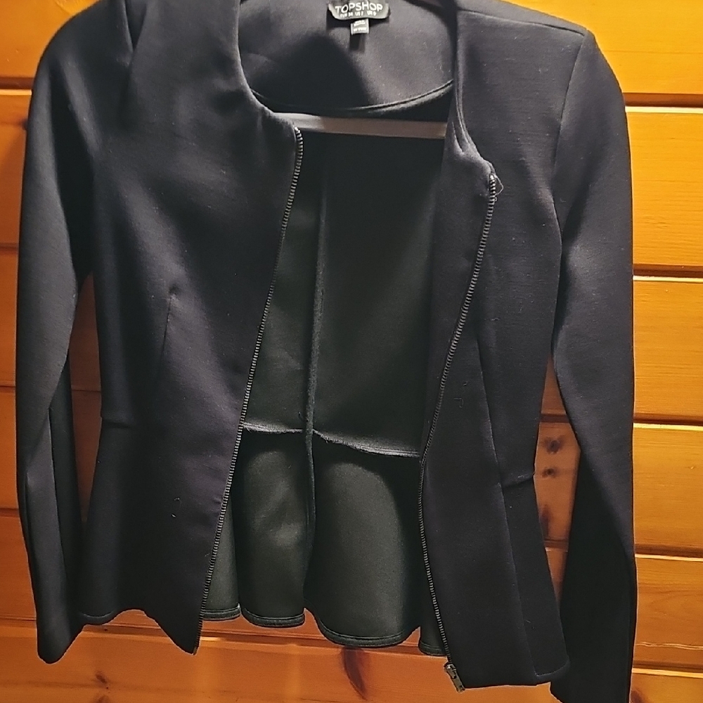 Topshop Black Blazer with Asymmetrical Design